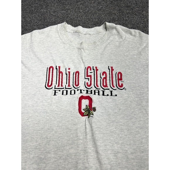 Vtg Pro Player Ohio State Football Gray Single Stitch Embroidered T-Shirt Large - Picture 2 of 8